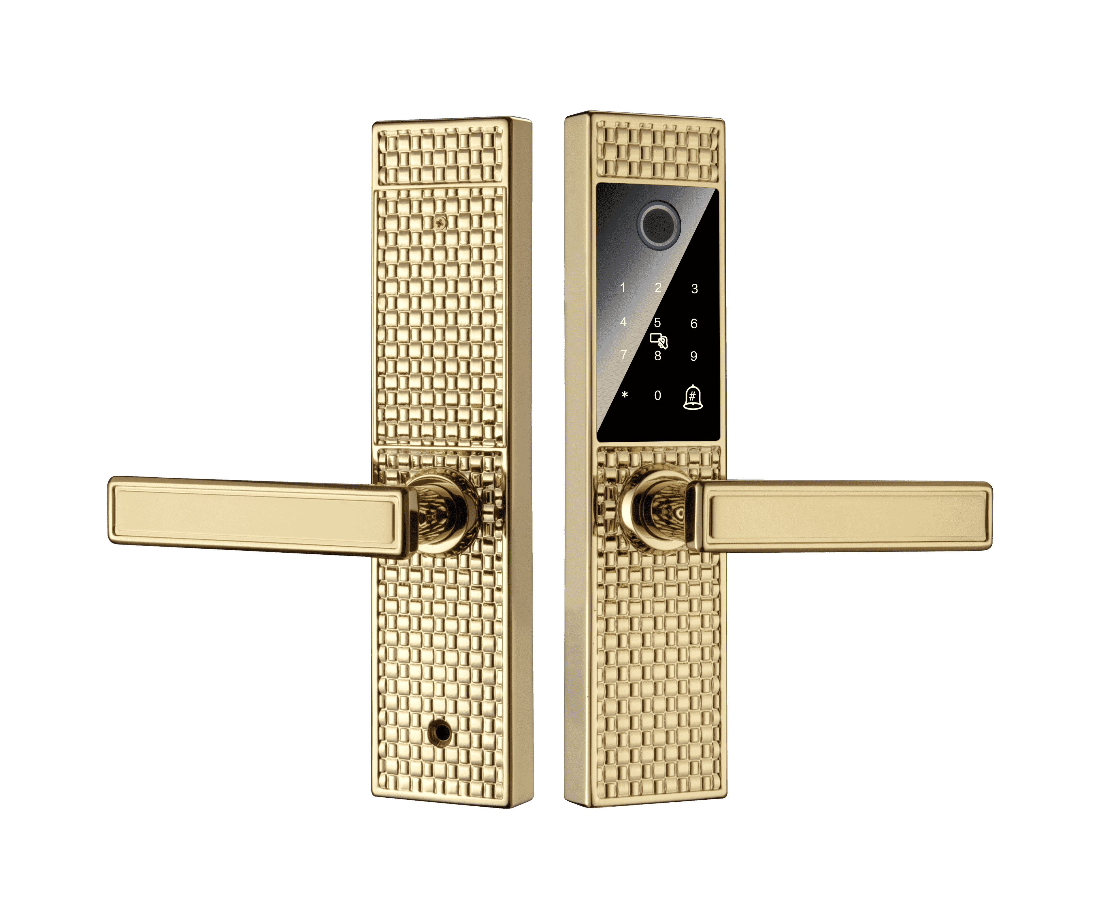 Handle smart door lock for Villa Golden Waterproof Europe Style