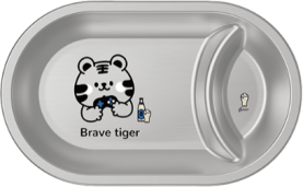 Food Tray Stainless Steel Compartment Animal Plates Kids Food Plate Car Style Kindergarten School Tray