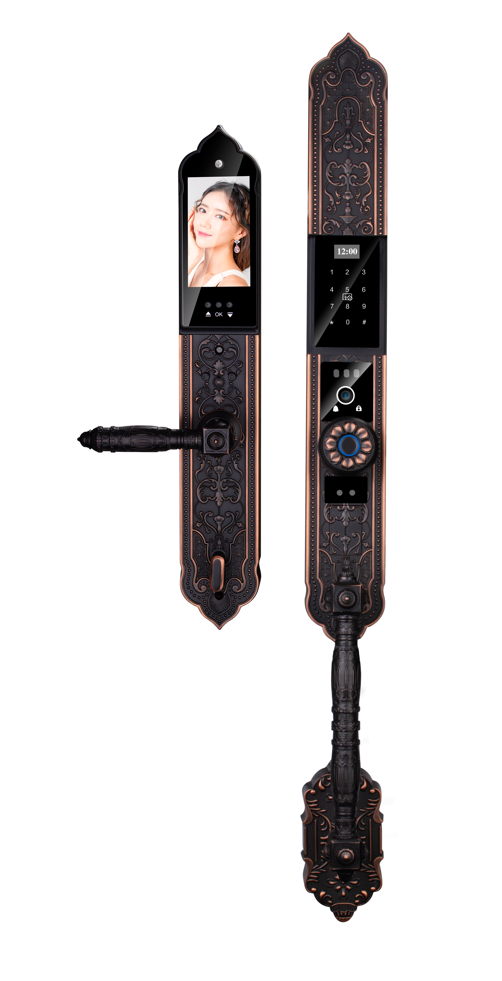 Face Lock 24K Golden Smart Home Lock Tuya Digital Door Lock APP Remote Video Call Lock  - 缩略图 3