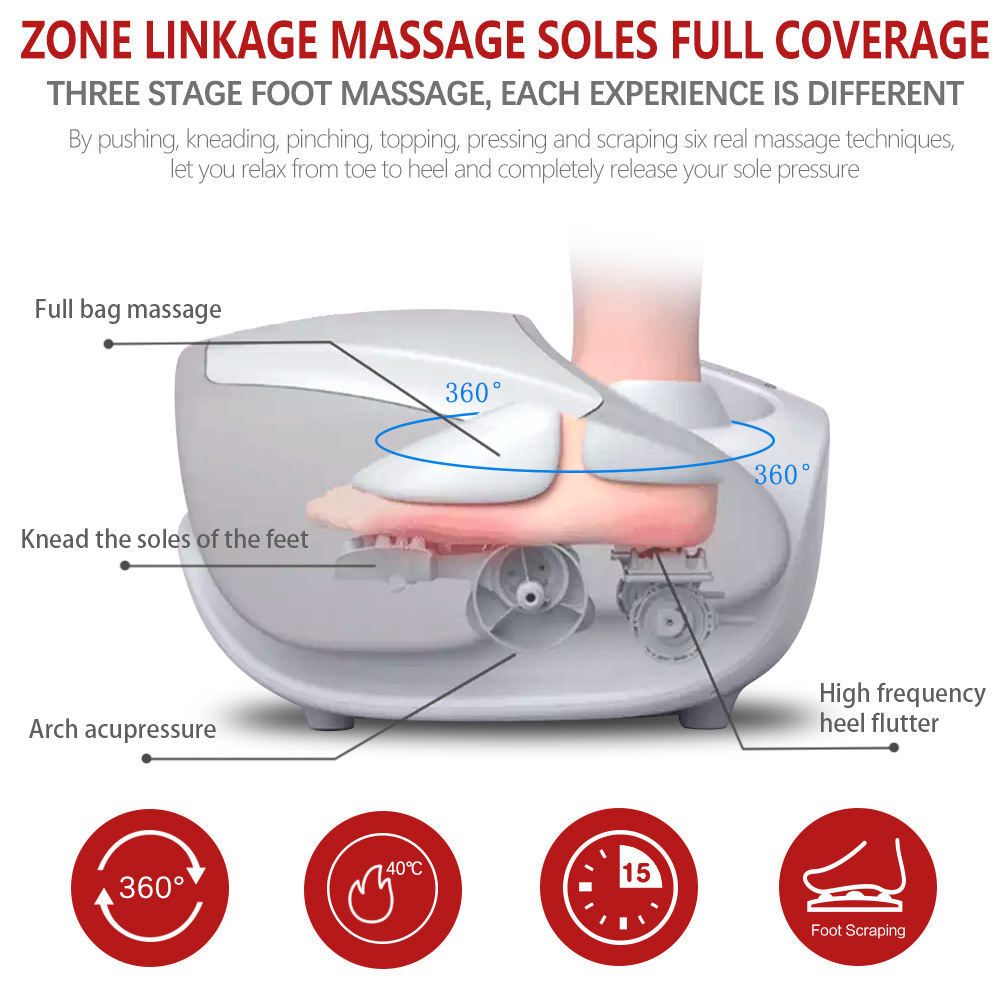 Electronics Wireless Homedics Vibration Shiats Foot Massager Machine for Blood Circulation & Pain - 缩略图 4