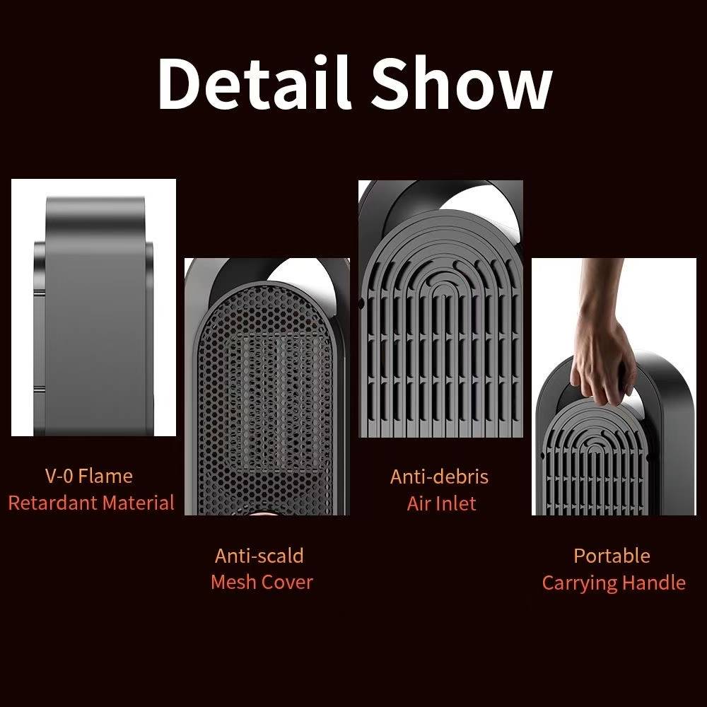 Space Heater Fan Portable Ptc Electric PTC Heaters Personal Desktop Home Room Office Heater