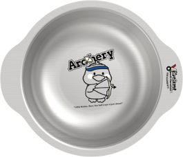 Stainless Steel Rice Bowl Anti-scald Bear Children's Food Bowl Walnut Handle Double Ear Dessert Salad Bowl