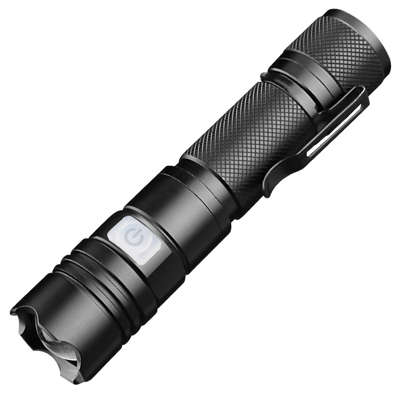 LED Strong Light Self Defense Flashlight Rechargeable Ultra Bright Long Range Outdoor Home 13cm Mini Portable