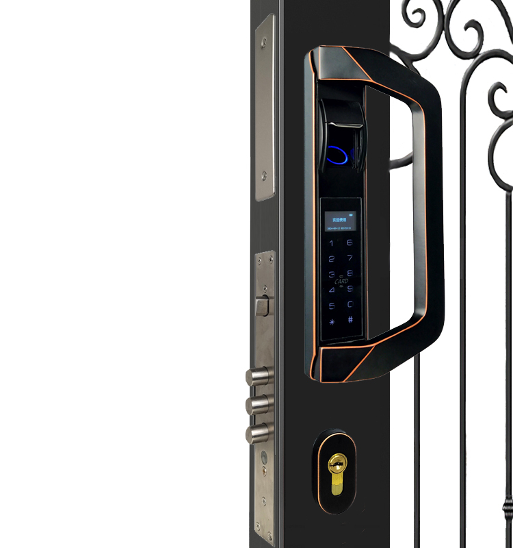 Outdoor Waterproof Smart Fence Door Lock with Handl Door Lock Courtyard Gate Lock