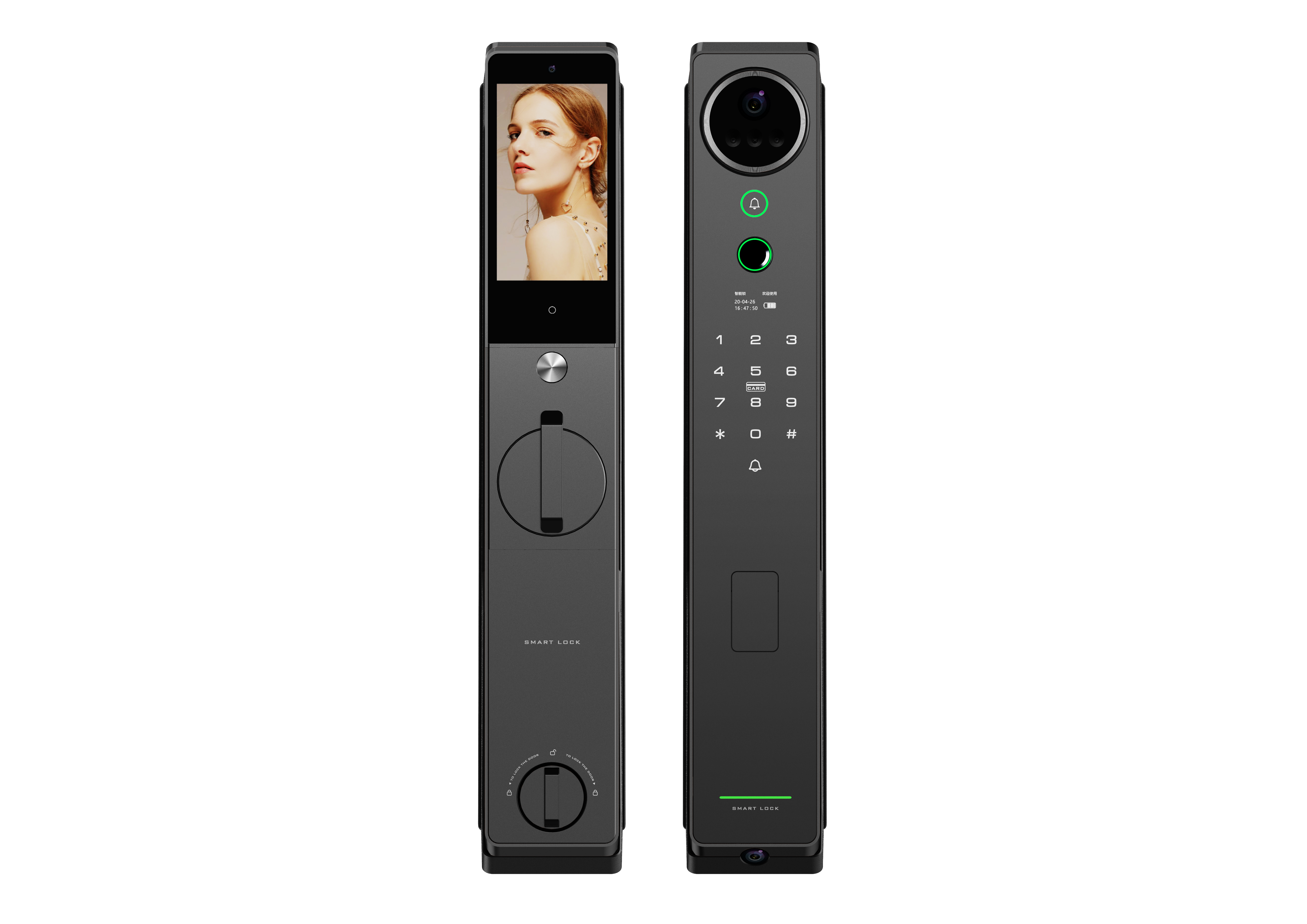 3D Face AI Recognition Tuya WIFI Smart Door Lock Push-pull TT Lock Home Entry Lock