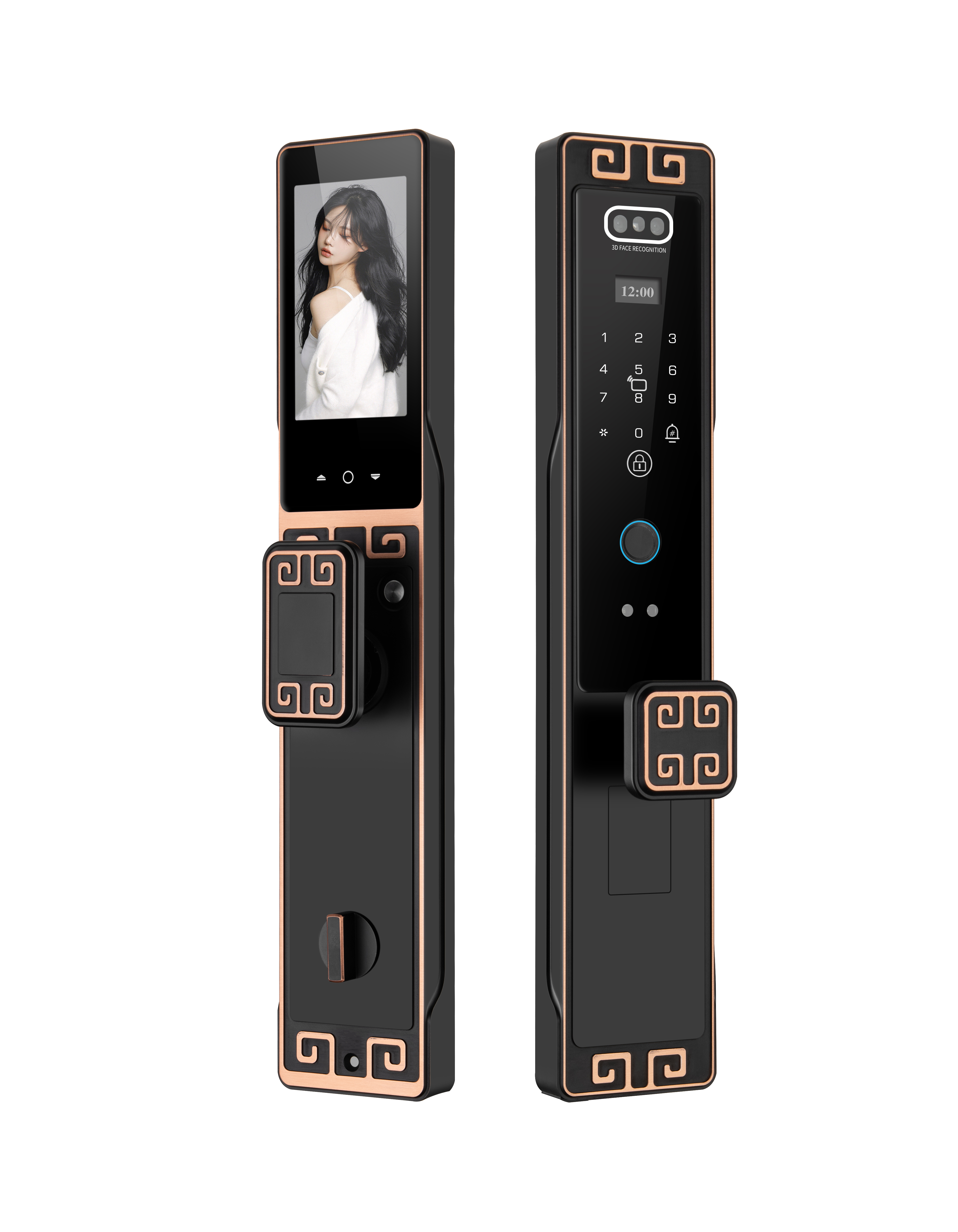 Smart Screen Waterproof Face Fingerprint Tuya App Wifi Digital Town House Door Lock