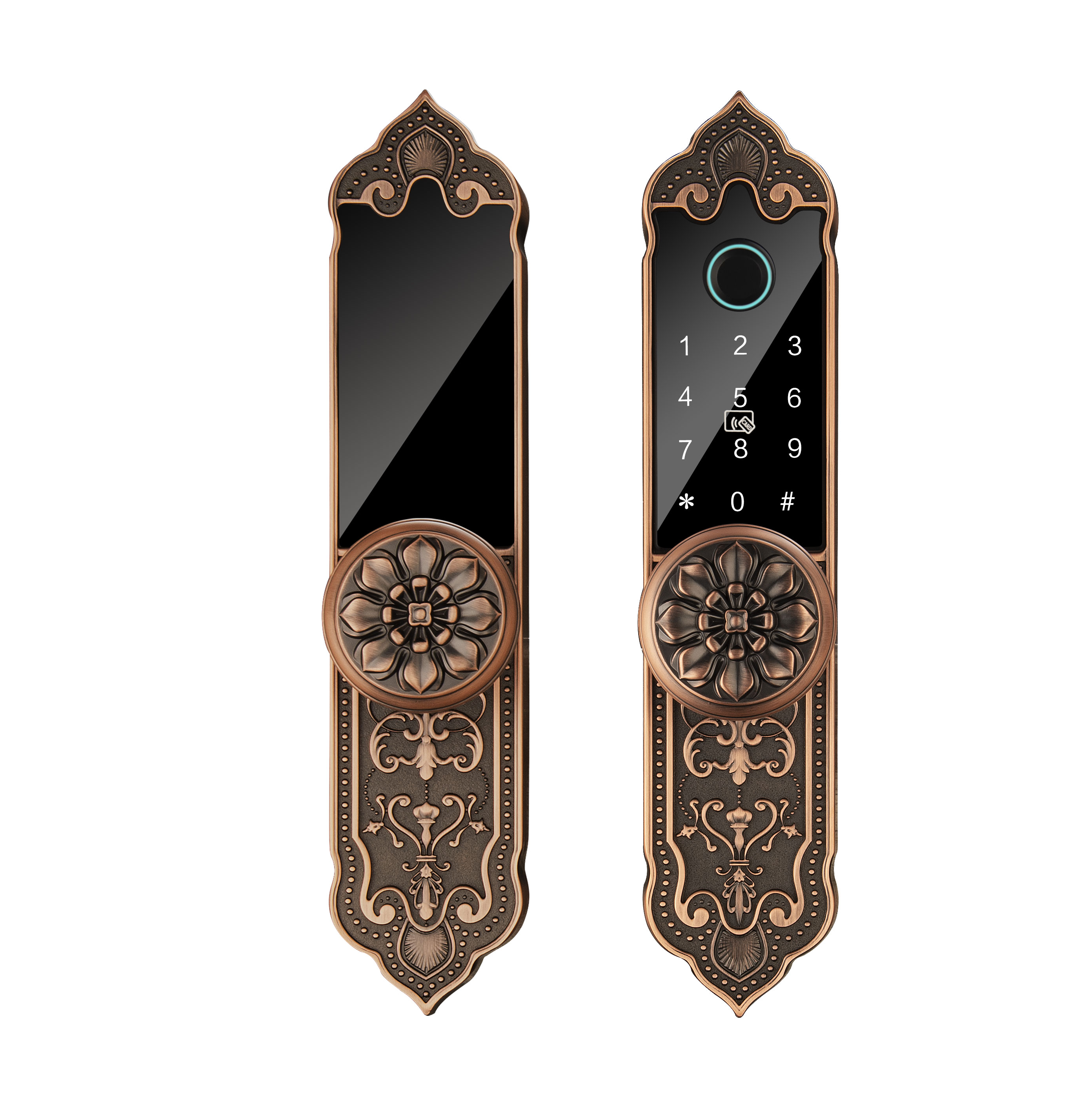 Villa Gate Lock Waterproof Brass Entrance Handle Door Lock Tuya WIFI Smart Home Door Lock
