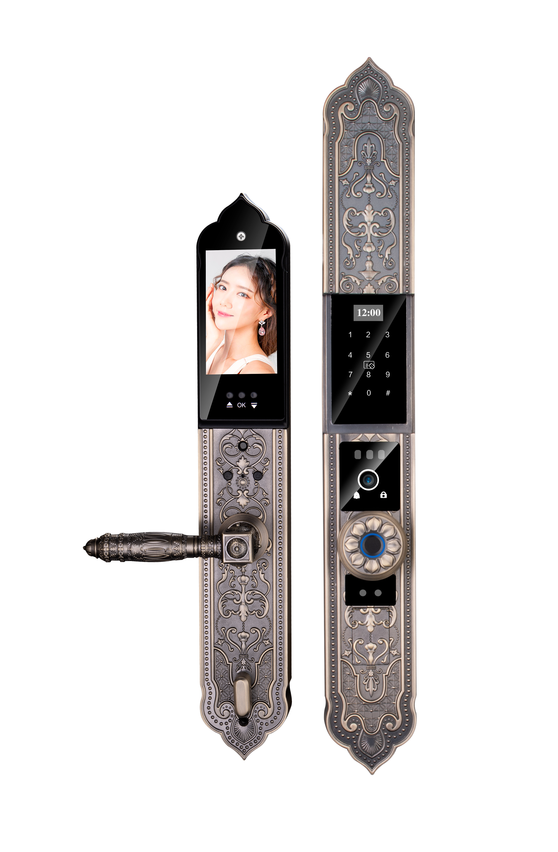 Face Lock 24K Golden Smart Home Lock Tuya Digital Door Lock APP Remote Video Call Lock  - 缩略图 4