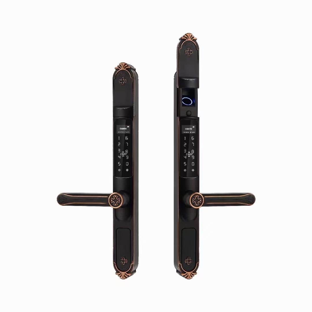 Slim Door Lock Semi-automatic Courtyard Waterproof Electronic Fingerprint Lock
