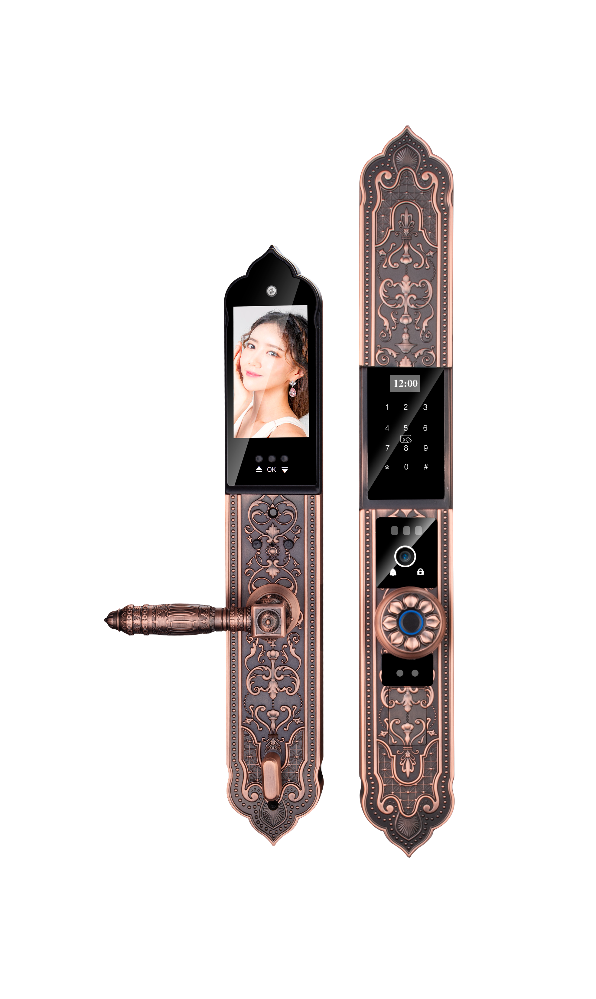 Face Lock 24K Golden Smart Home Lock Tuya Digital Door Lock APP Remote Video Call Lock  - 缩略图 5